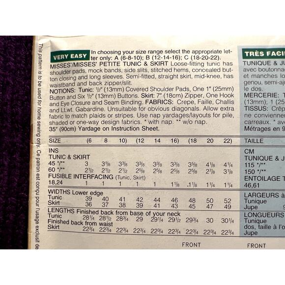 Butterick Sewing pattern 4243 suit long blazer straight skirt size 12 14 - Picture 4 of 6